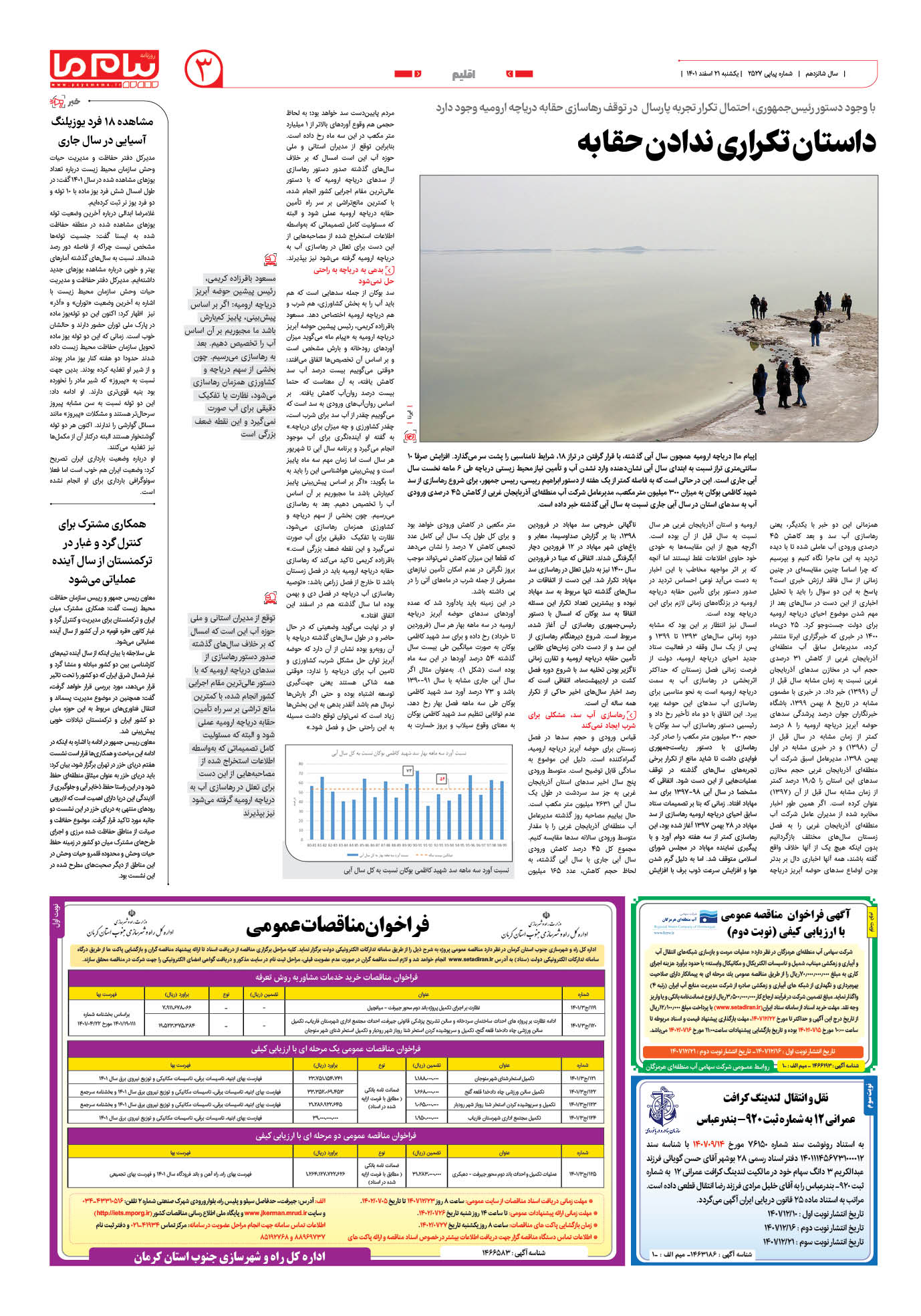 صفحه اقلیم شماره 2527 روزنامه پیام ما