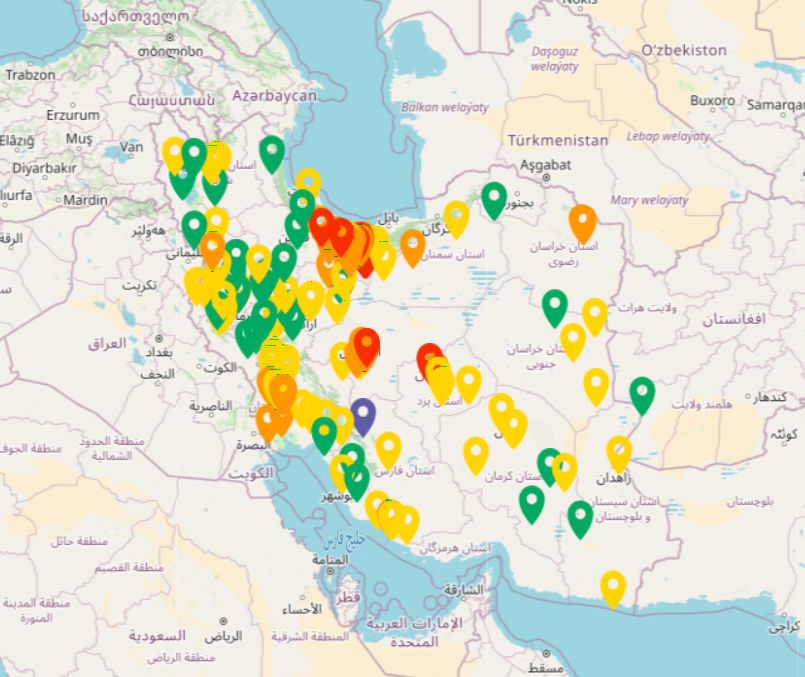 هوای تهران و 4 استان کشور در وضعیت “قرمز”