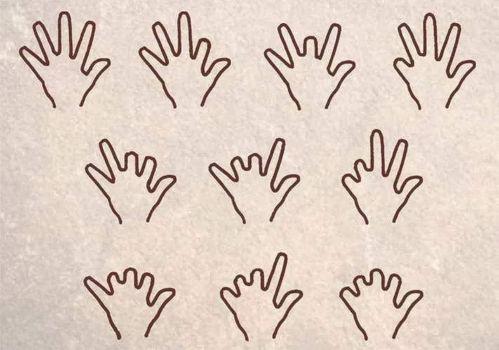 در غار کاسکوئه در فرانسه ۱۱۴ تصویر دست با انگشتان قطع‌شده وجود دارد. اگرچه قطع انگشتان یک دست می‌تواند ۳۶ الگوی مختلف داشته باشد، اما فقط ۱۰ الگو در این ۱۱۴ تصویر دیده می‌شود. همین موضوع احتمال آیینی‌بودن این کار را افزایش می‌دهد. 