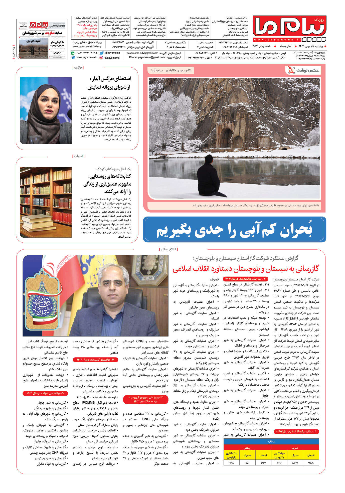 صفحه ۸ شماره ۳۰۶۲ روزنامه پیام ما