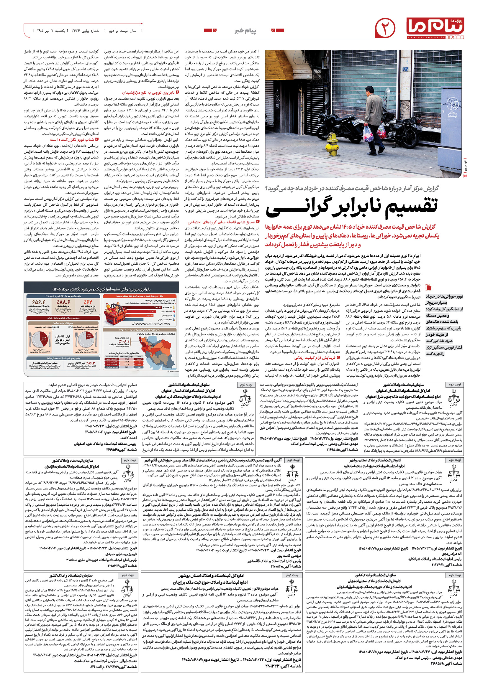 صفحه ۲ شماره ۲ روزنامه پیام ما