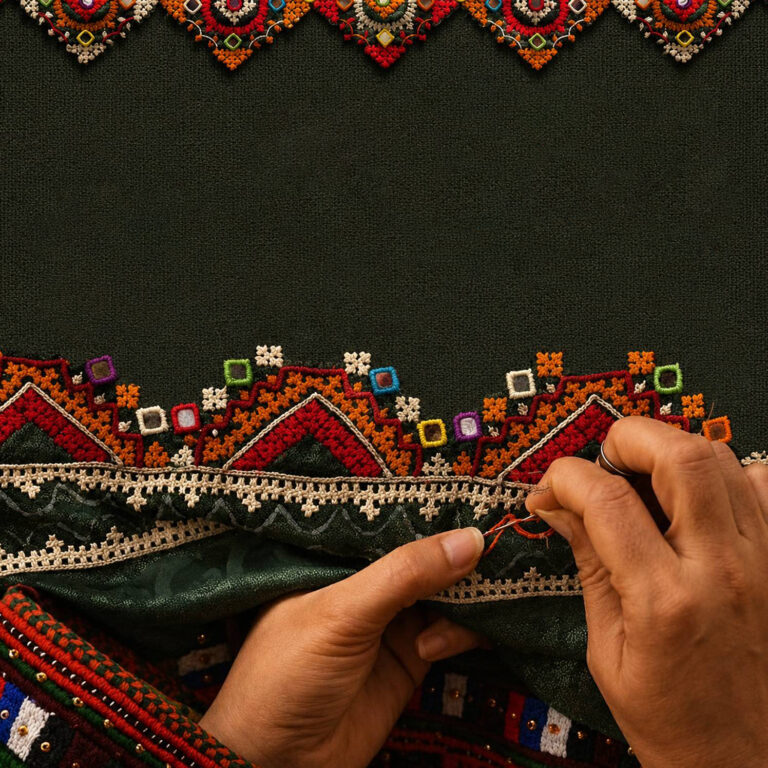 زنی که با سوزن، اقتصاد خانه را می‌دوزد