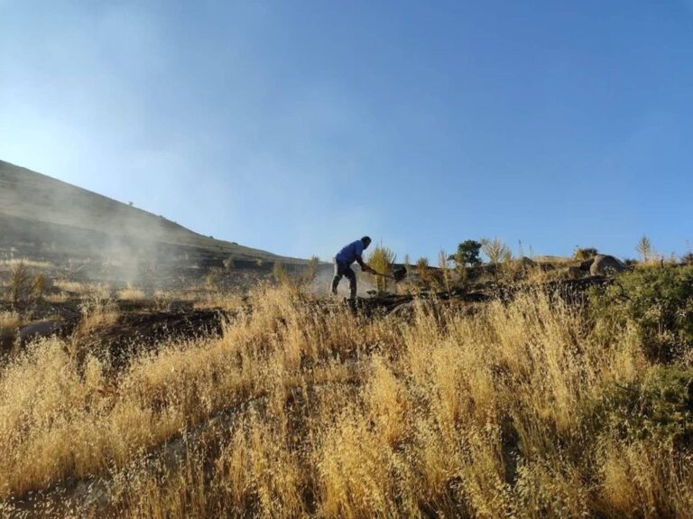 مهار موفق آتش‌سوزی در اراضی روستای چفتان طارم