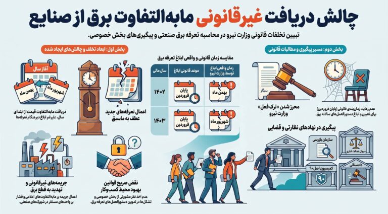 دریافت مابه‌التفاوت برق مشترکان صنعتی از سوی وزارت نیرو غیرقانونی اعلام شد