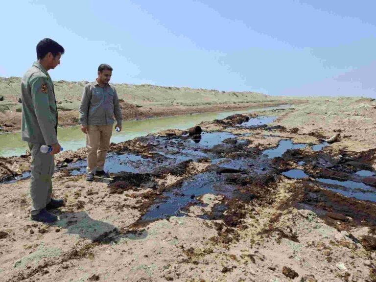 پاکسازی آلودگی نفتی در ساحل کندال سیریک