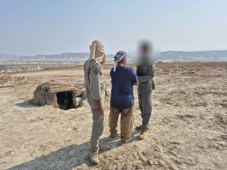 دستگیری متخلف زنده‌گیری پرندگان شکاری در شهرستان پارسیان